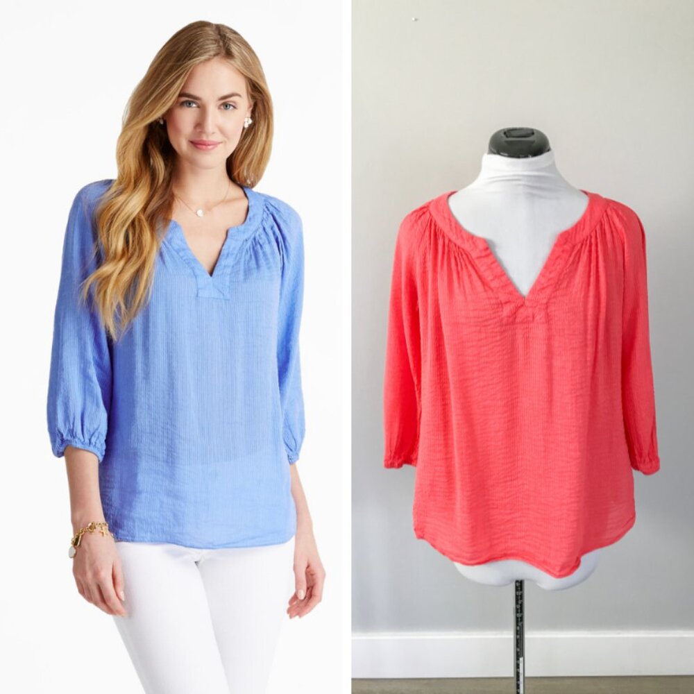 Vineyard Vines Pucker Stripe Linen Top